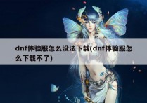 dnf体验服怎么没法下载(dnf体验服怎么下载不了)